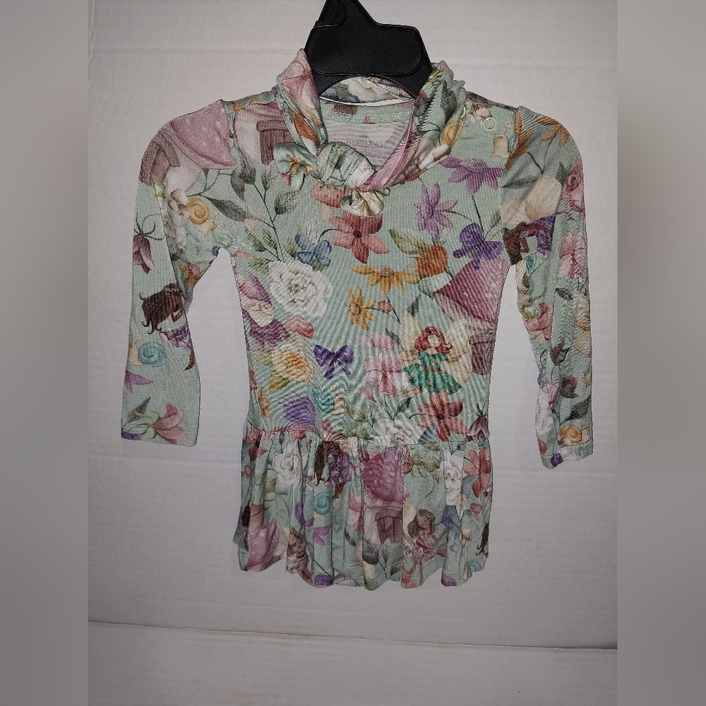 Posh Peanut Bodysuit Twirl W/ Matching Headband- Faye Print